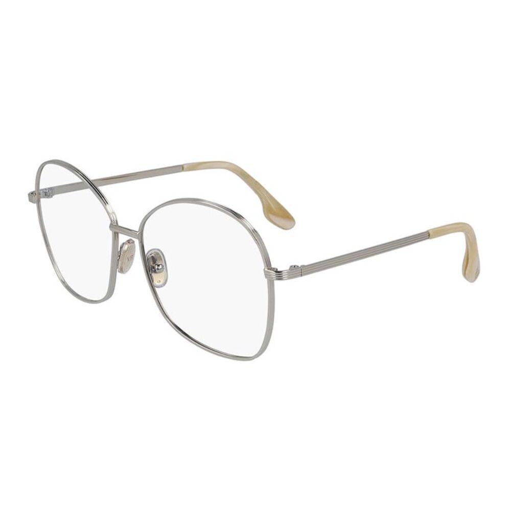 Victoria Beckham Eyeglasses Butterfly Full Rim, Light Gold Frame and Clear Demo